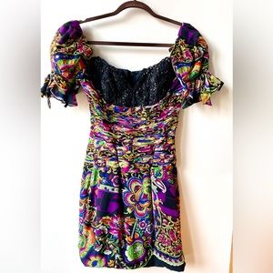 Liancarlo Silk Dress with Sequin Neckline sc 6